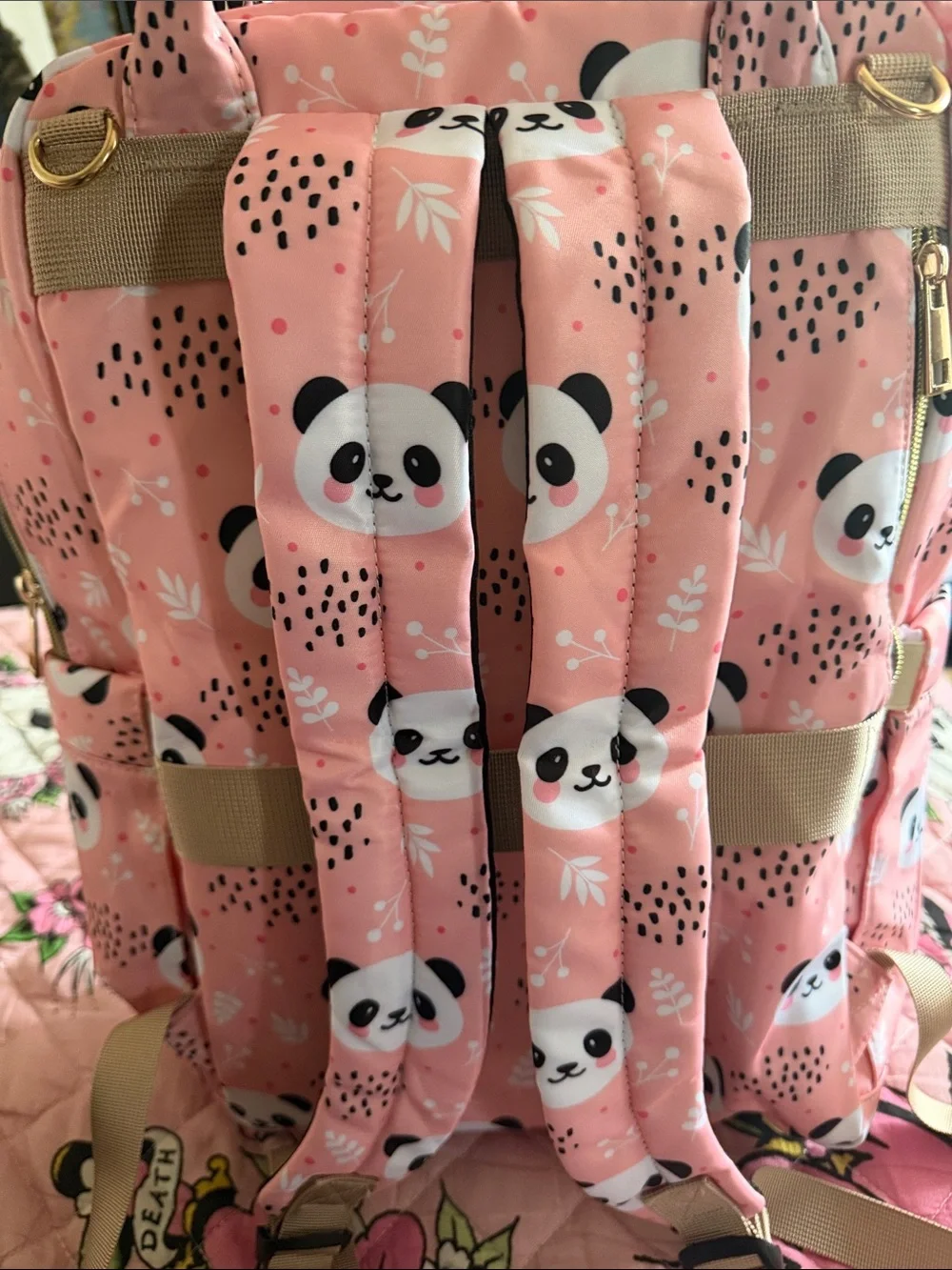 Kids Panda Print Backpack - Pink